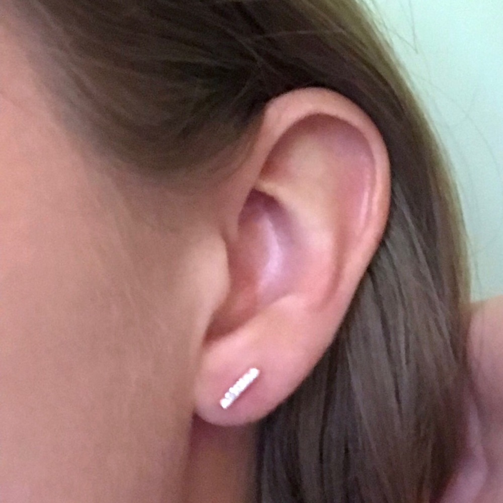 RESERVED 14k Rose Gold Bar Earrings